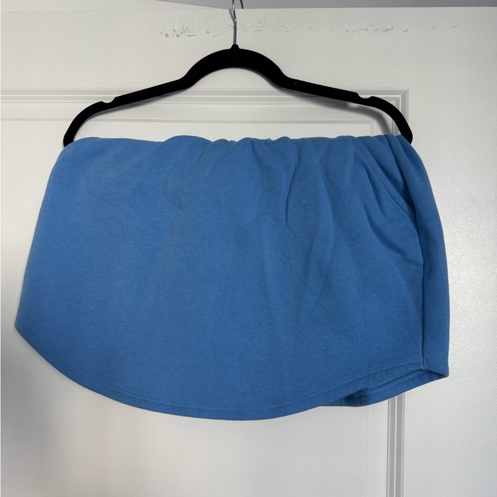 NEVER WORN. Blue Fleece Mini Skirt